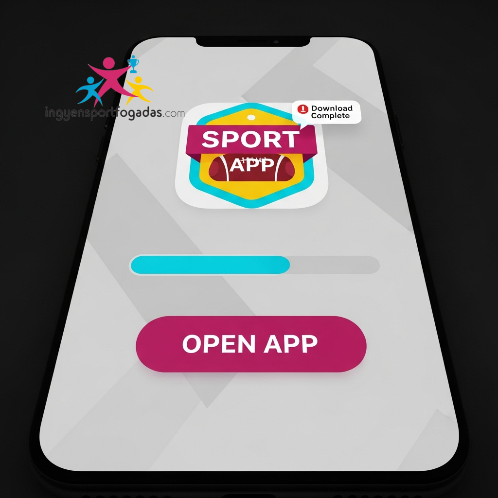 Illustration of a smartphone screen after a sports betting app download is complete, symbolizing the first step to getting started with online betting.